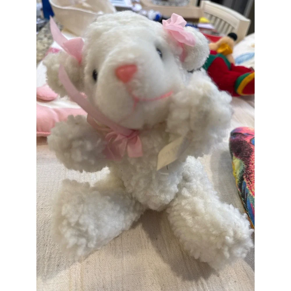 Vintage Plush Lot Playskool Bunny Cloud 9 Fish Disney Donald Mickey Lamb 5pc